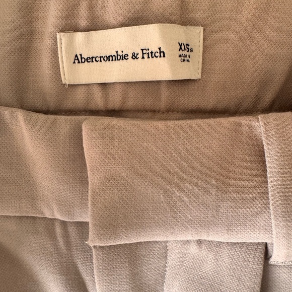 Abercrombie & Fitch Wide Leg Tan Pleated Trousers Size XXS Short - Picture 6 of 6